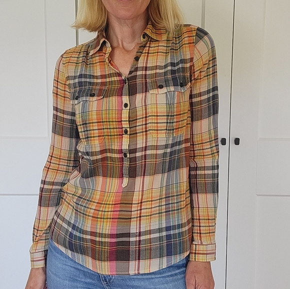 GAP Popover Button Down Shirt Fall Paid Size S #692596 - Picture 4 of 13